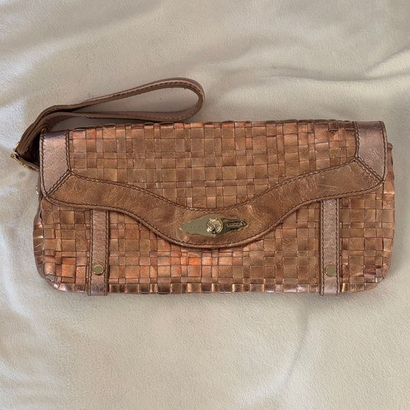 Elliott Lucca Handbags - Elliott Lucca Copper Woven Wristlet